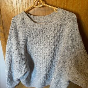 Universal Thread Cable Knit Crewneck Sweater - Light Gray